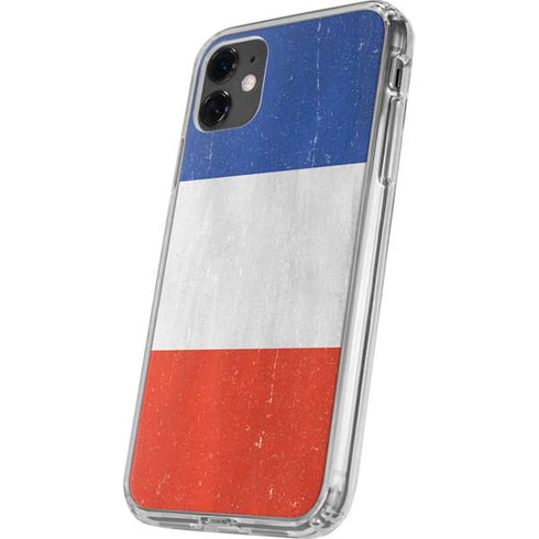 French Flag Distressed iPhone 11 Clear Case