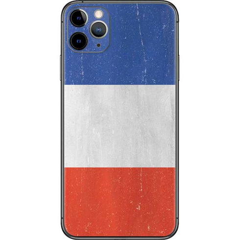 French Flag Distressed iPhone 11 Pro Max Skin