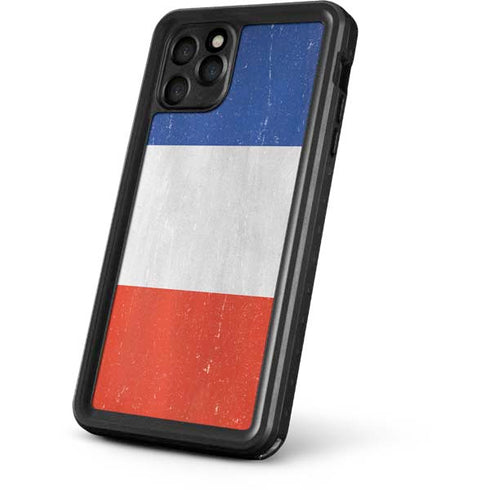 French Flag Distressed iPhone 11 Pro Max Waterproof Case