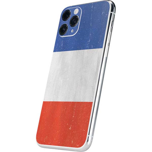 French Flag Distressed iPhone 11 Pro Skin