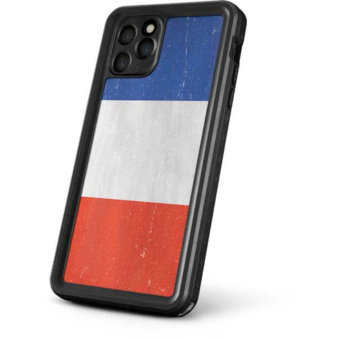 French Flag Distressed iPhone 11 Pro Waterproof Case