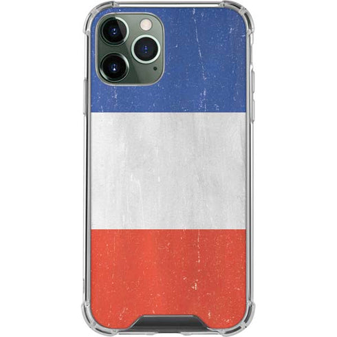 French Flag Distressed iPhone 12 Pro Clear Case