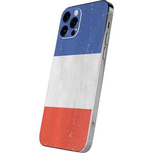 French Flag Distressed iPhone 12 Pro Skin