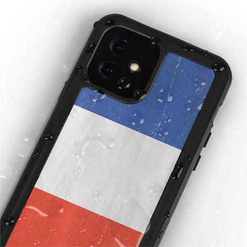 French Flag Distressed iPhone 12 Waterproof Case