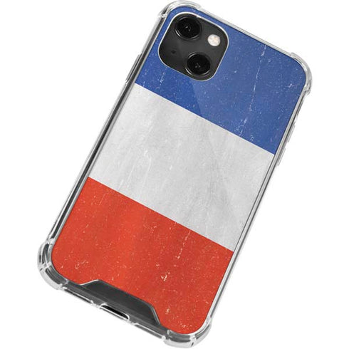 French Flag Distressed iPhone 13 Mini Clear Case