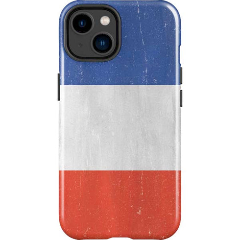 French Flag Distressed iPhone 15 Plus Impact Case