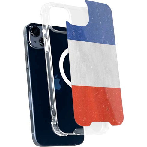 French Flag Distressed iPhone 14 Plus MagSafe Case