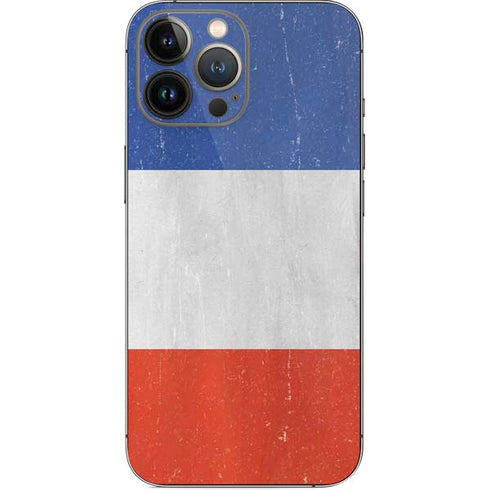 French Flag Distressed iPhone 14 Pro Max Skin