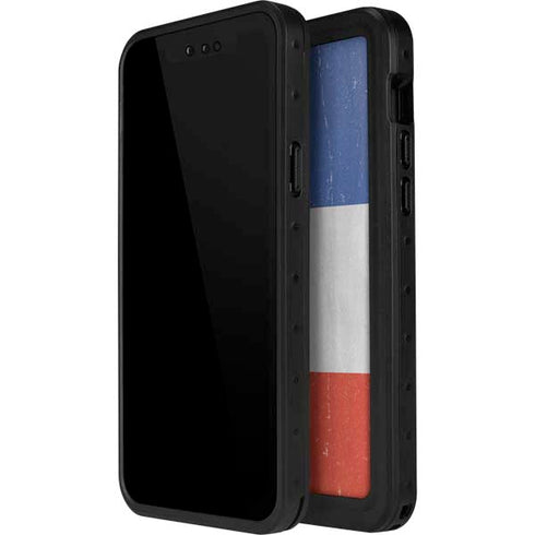 French Flag Distressed iPhone 15 Waterproof Case