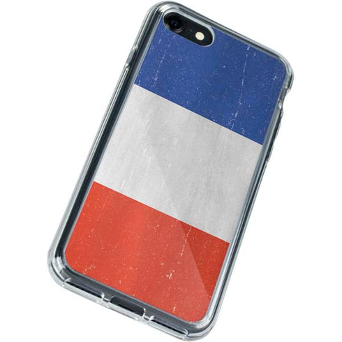 French Flag Distressed iPhone SE (2nd & 3rd Gen) Clear Case