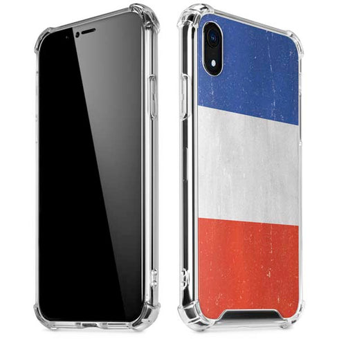 French Flag Distressed iPhone XR Clear Case