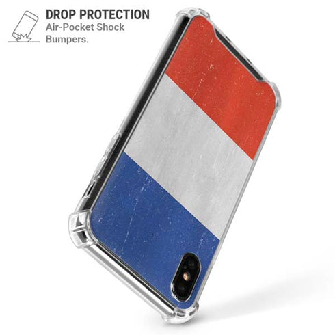 French Flag Distressed iPhone XS Max Clear Case