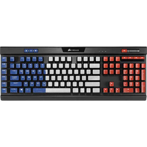 French Flag Distressed K95 RGB PLATINUM Mechanical Gaming Keyboard Skin
