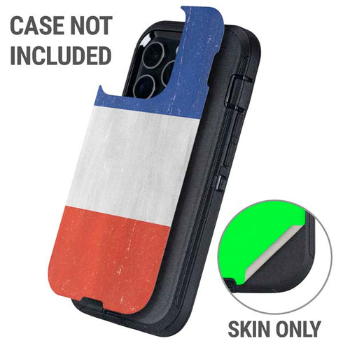 French Flag Distressed Otterbox Defender iPhone Skin