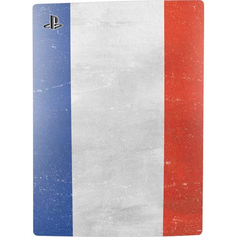 French Flag Distressed PS5 Console Skin
