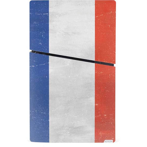 French Flag Distressed PS5 Slim Digital Edition Bundle Skin