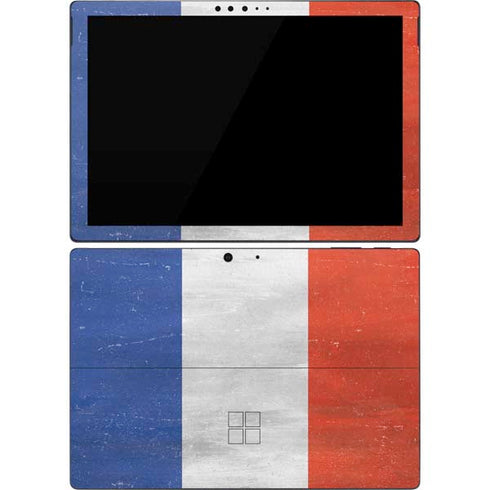 French Flag Distressed Surface Pro 7 Skin