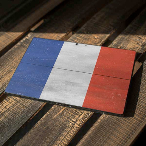 French Flag Distressed Surface Pro 7 Skin