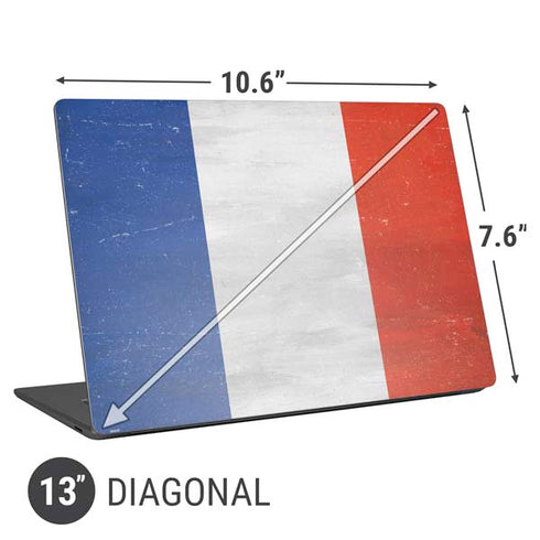 French Flag Distressed Universal Laptop 13in (10.6 x 7.6in) Skin