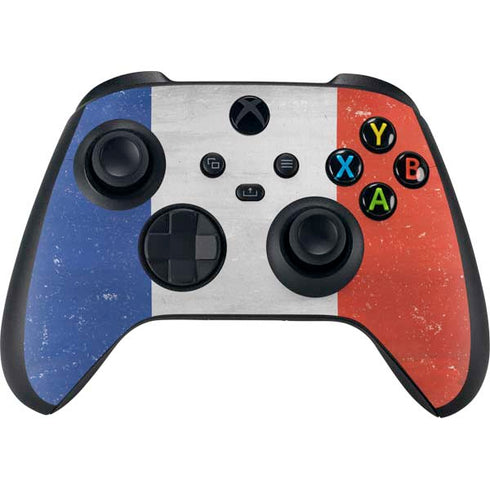 French Flag Distressed Xbox Series X Controller Skin