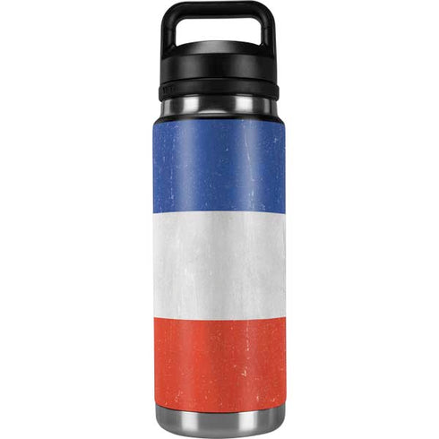 French Flag Distressed YETI Rambler 26oz Bottle Skin