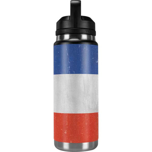 French Flag Distressed YETI Rambler 26oz Bottle Skin