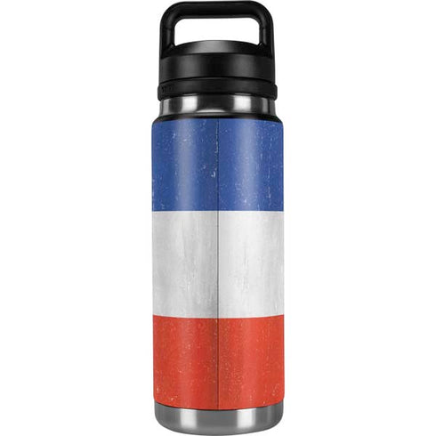French Flag Distressed YETI Rambler 26oz Bottle Skin