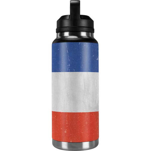 French Flag Distressed YETI Rambler 36oz Bottle Skin