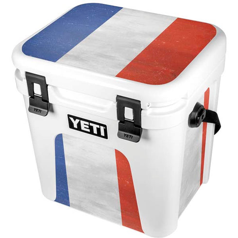 French Flag Distressed YETI Roadie 24 Hard Cooler Skin