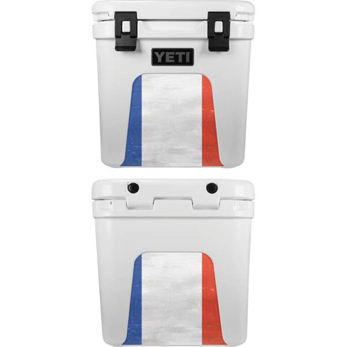 French Flag Distressed YETI Roadie 24 Hard Cooler Skin