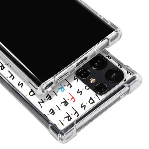 Warner Bros FRIENDS Pattern Galaxy S22 Ultra Clear Case
