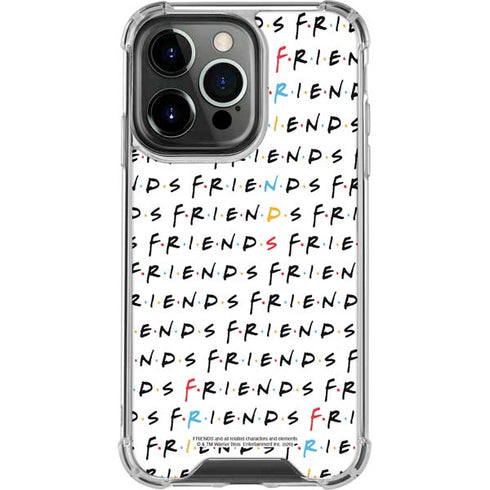 Warner Bros FRIENDS Pattern iPhone 14 Pro Clear Case