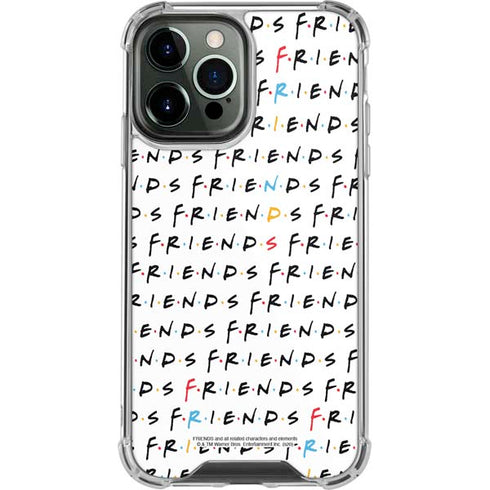 Warner Bros FRIENDS Pattern iPhone 14 Pro Max Clear Case