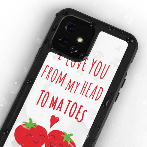 From My Head Tomatoes iPhone 12 Mini Waterproof Case