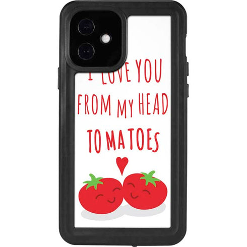 From My Head Tomatoes iPhone 12 Waterproof Case