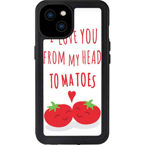 From My Head Tomatoes iPhone 15 Plus Waterproof Case