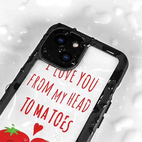From My Head Tomatoes iPhone 15 Waterproof Case