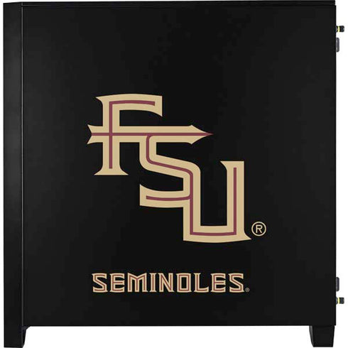 Florida State FSU Seminoles Black Corsair 4000D Tempered Glass Mid-Tower ATX Case Skin