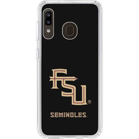 FSU Seminoles Black Galaxy A20 Clear Case