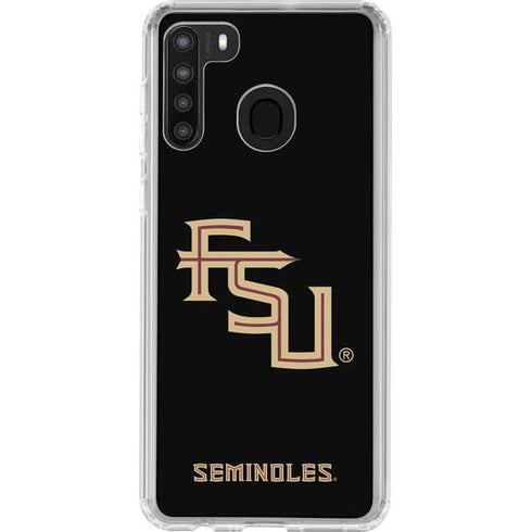 Florida State FSU Seminoles Black Galaxy A21 Clear Case