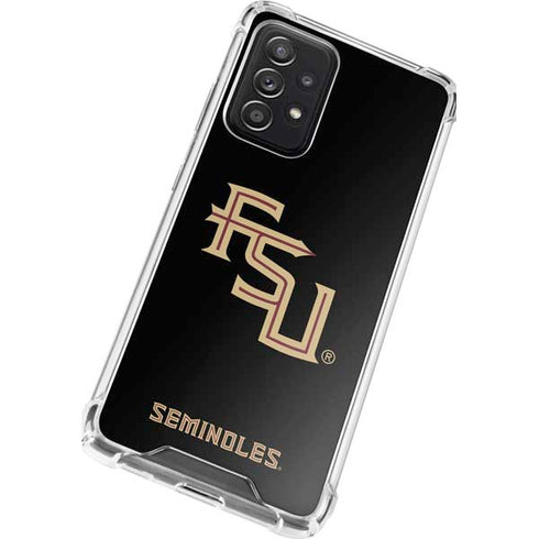 Florida State FSU Seminoles Black Galaxy A72 5G Clear Case
