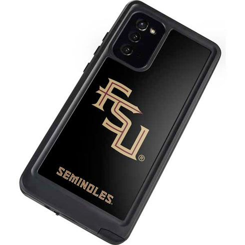 Florida State FSU Seminoles Black Galaxy Note20 5G Waterproof Case