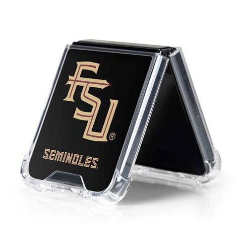 Florida State FSU Seminoles Black Galaxy Z Flip5 5G Clear Case