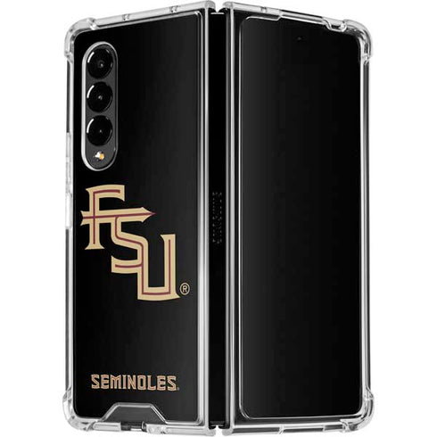 Florida State FSU Seminoles Black Galaxy Z Fold4 5G Clear Case