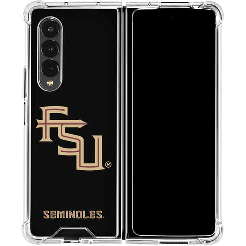Florida State FSU Seminoles Black Galaxy Z Fold4 5G Clear Case