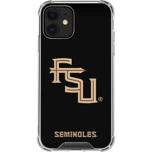 Florida State FSU Seminoles Black iPhone 12 Clear Case
