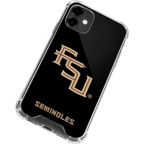 Florida State FSU Seminoles Black iPhone 12 Clear Case