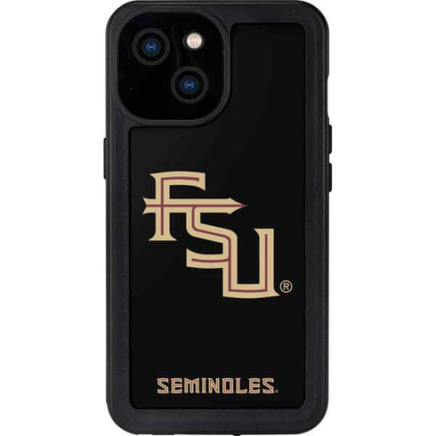 Florida State FSU Seminoles Black iPhone 13 Mini Waterproof Case