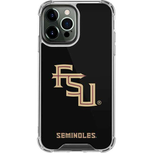 Florida State FSU Seminoles Black iPhone 13 Pro Max Clear Case