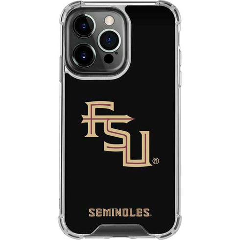 Florida State FSU Seminoles Black iPhone 14 Pro Clear Case